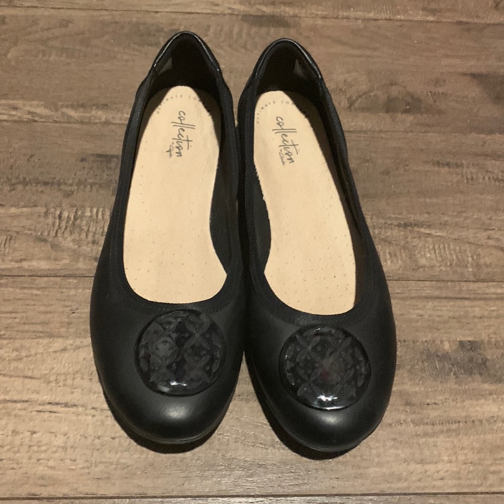 Clarks collection black ballet flat, 9 1/2, 9.5